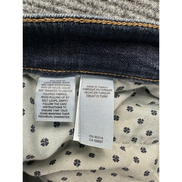 Lucky Brand Jeans Men 34x32 Blue 363 Straight Classic Dark Wash Stretch Denim - Picture 9 of 16